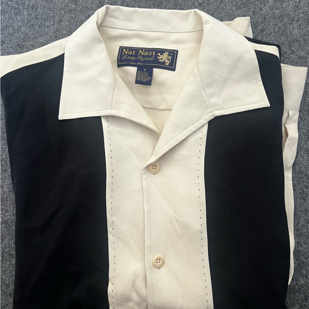 Nat Nast Men's Shirt in Black and Cream